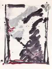 Composition by Raymonde Godin, 1993, Acrylique sur collage de papier japon, sold Jun 2025