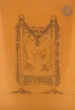 Étude pour le pare-feu offert à Madame Sarah Bernhardt par les artistes de son théâtre by René Lalique, Encre et crayon sur papier calque, sold Jun 2025