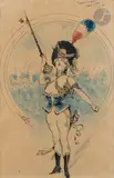 Tambour Major by Carl Happel, vers 1900, Encre et aquarelle, sold Jun 2025
