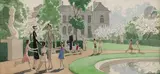 Jardins du musée Rodin by André Édouard Marty, 1938, Encre et aquarelle, sold Jun 2025