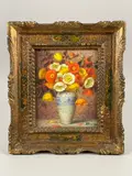 Nature morte au bouquet de pavots by Ernest Filliard, Aquarelle, sold Nov 2023