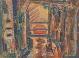 Barque au coucher du soleil by Marcel Gromaire, 1957, Aquarelle gouachée, sold Nov 2023