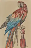 Perroquet by Paul Jouve, Aquarelle et fusain, sold Nov 2023