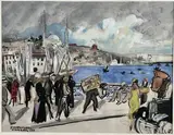 Stamboul, le port 1933 by Yves Brayer, Aquarelle gouachée, sold Nov 2023