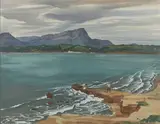 Le Coudon vu de la presqu'île de Giens by Albert Decaris, Gouache, sold Nov 2023