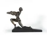 L'Offrande by Amedeo Gennarelli, Épreuve en bronze argenté oxydé sur socle en marbre noir, sold Nov 2023