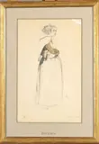 Etude de gitane, Perpignan Gitane by Adrien Dauzats, 1833, Crayon noir et lavis situé, sold Nov 2024