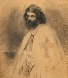 Portrait d'un templier by Adam Muller, 1838, Crayon et estompe signé et daté en bas à gauche, sold Nov 2024