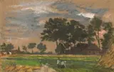 Paysage animé by Amand Gautier, Pastel, sold Nov 2024