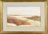 Paysage d'hiver by René-Jean Clot, 1945, Gouache, sold Nov 2024