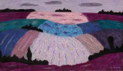 Paysage by André Even, Pastel sur papier marouflé sur toile, sold Nov 2024