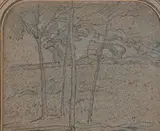 Paysage by François Vernay, Crayon noir, sold Nov 2024