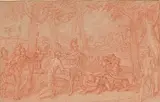 * Alexandre le Grand à la chasse by François-Alexandre Verdier, Sanguine et rehauts de blanc sur papier beige, sold Oct 2023