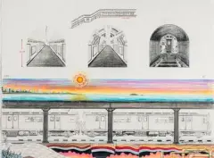 Nyc 1986 by Bill Blast, Mine de plomb, feutre et crayon gras sur papier, sold Jun 2017