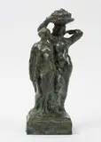 Les Prémices, mars 1913 by Charles Malfray, Épreuve en bronze d'édition ancienne à patine verte, sold May 2024