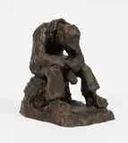 Ouvrier assis, somnolant by Edmée Guyon, Épreuve en bronze patiné, sold May 2024