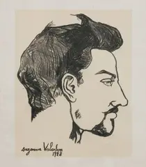 Portrait de Maurice Utrillo by Suzanne Valadon, Lithographie sur chine, sold Mar 2022