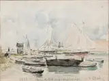 Voiliers, 1896 au recto by Eugène Boudin, Aquarelle, sold Mar 2022