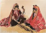 Gaffa, les deux fileuses by Albert Brenet, Gouache, sold Mar 2022