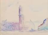 Le phare by Henri-Edmond Cross, 1908, Aquarelle, sold Mar 2022