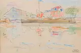 Péniche devant la maison rose by André Derain, Aquarelle, sold Mar 2022