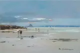 Le Mont-Saint-Michel à marée basse by Philippe Girardot, Pastel, sold Mar 2022