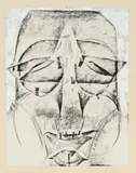 Barbare by Henry de Waroquier, 1925, Fusain et gouache blanche, sold Jul 2024