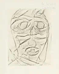Barbare by Henry de Waroquier, 1925, Fusain et gouache blanche, sold Jul 2024