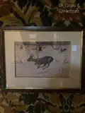 Chevreuil et lapin dans un paysage de neige by Édouard Paul Mérite, Aquarelle sur papier signé en bas à droite, sold Jun 2024