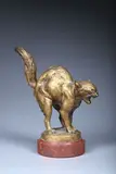 Chat crachant by Charles Paillet, Épreuve en bronze doré signée sur la terrasse, sold Jun 2023