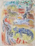 Les chats by Kostia Terechkovitch, Aquarelle et gouache, sold Jun 2023