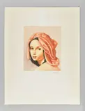 Femme au turban orange by Tamara de Lempicka, Aquatinte en couleurs sur vélin d'Arches, tirage posthume portant une signature (non garan, sold Nov 2025