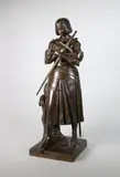 Jeanne d'Arc by Marie d'ORLEANS, Epreuve en bronze à patine brun clair nuancé, sold Jun 2018