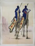 Deux touaregs by Paul Élie Dubois, Affiche lithographique avant la lettre, établissement Delatre éditeur, sold May 2018