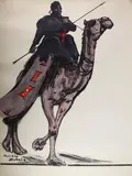 Touareg by Paul Élie Dubois, Affiche lithographique avant la lettre signée dans la planche en bas à gauche, sold May 2018