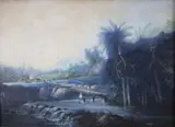 Paysage de Jamaïque by Louis Bélanger, 1796, Gouache marouflée sur panneau signée et datée, sold May 2018