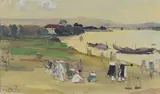 Au bord du Mékong by Jean Bouchaud, Aquarelle signée en bas à gauche, sold May 2018