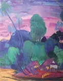 Un village au bord du Mekong by André Maire, 1952, Gouache signée et datée en bas à gauche, sold May 2018