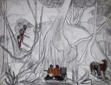 Moï en forêt by André Maire, 1957, Fusain et sanguine signé et daté, sold May 2018
