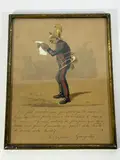 Officier lisant une lettre by Edmond Lavrate, Encre et aquarelle, sold Oct 2025
