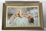 Nu allongé by Pio Santini, Pastel sur papier, sold Oct 2025