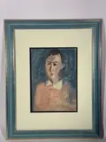 Portrait d'homme by Henriette Lambert, Gouache sur papier, sold Oct 2025