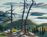 Sunny Afternoon - Lake Superior by Yvonne McKague Housser, oil on board, sold Nov 2023