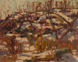 Algonquin Park by A. Y. Jackson, 1914, oil on panel, sold Nov 2023