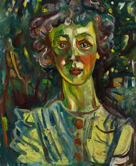 Portrait of Madge by Pegi Nicol MacLeod, oil on board, sold Nov 2023