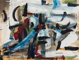 Vent d'ouest by Jean Paul Riopelle, oil on paper on canvas, sold Nov 2023