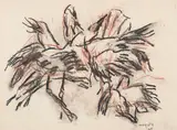 Sans titre by Jean Paul Riopelle, 1965, charcoal and sanguine on paper, sold Nov 2023