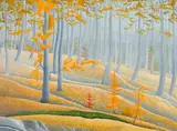 Autumn Mists Among Algonquin Maples by Donald M. Flather, oil on canvas on board, sold Nov 2023