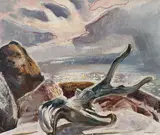 Afternoon, St. Margaret's Bay, N.S. by Lawrence Arthur Colley Panton, 1949, oil on board, sold Nov 2023