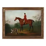 Fox Hunt Scene with Rider by Daniel Clowes, Oil on canvas (lined) signed at lower right, sold Oct 2025